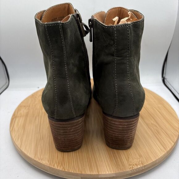 AETREX Stella Olive Green Suede Lace up Zip Ankle Boot EU 42 US 11 Arch Support - Picture 5 of 12